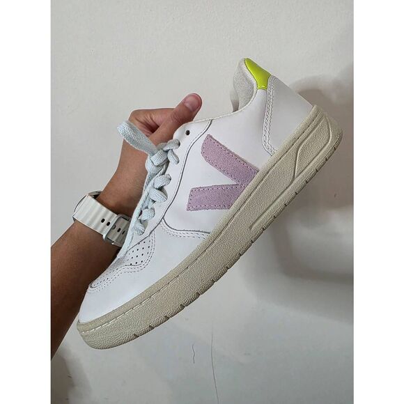 Madewell x VejaTM Vegan Leather V-10 Sneakers in Pastel Neon Colorblock US 5 - Picture 11 of 11